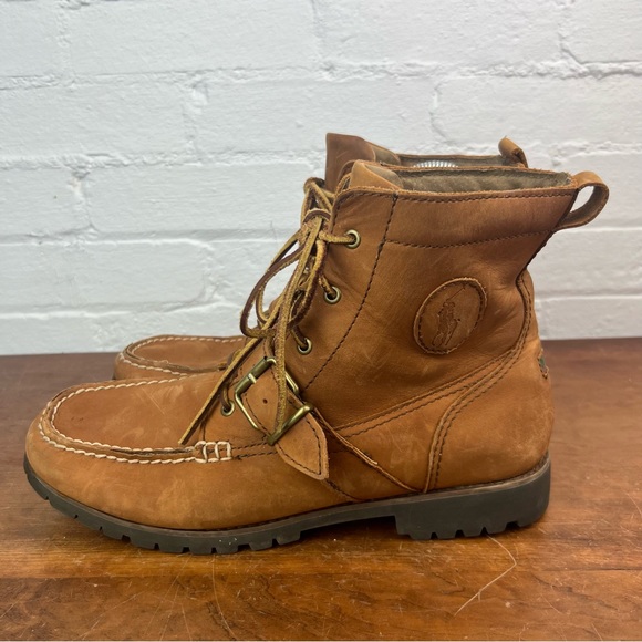 Polo Ralph Lauren Other - Polo Ralph Lauren Boots Men's 11D Brown Leather Lace Up Buckle Ranger Redmond